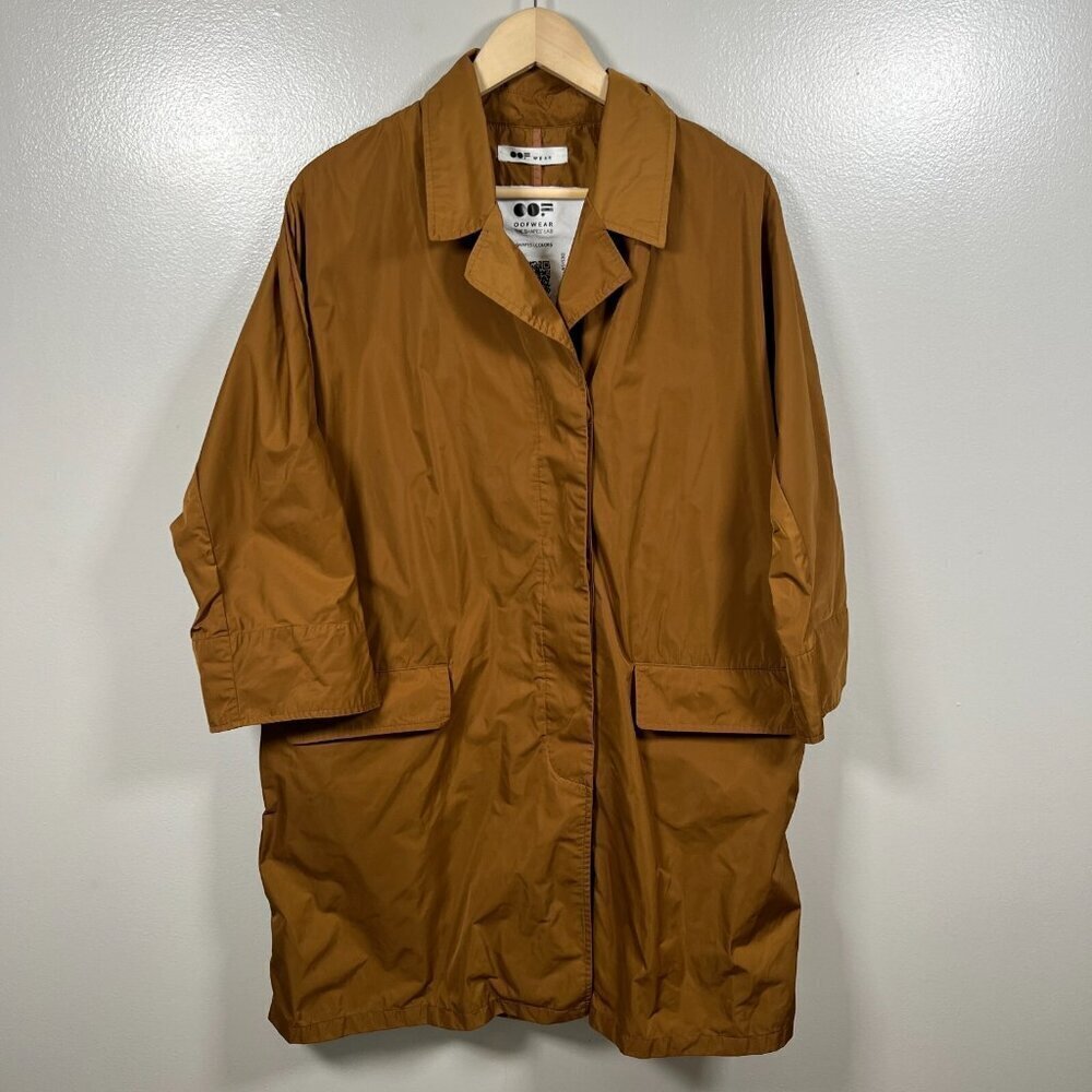 OOF WEAR Oversized Trench Coat Jacket Womens Size IT 40 US 2 Brown Minimal